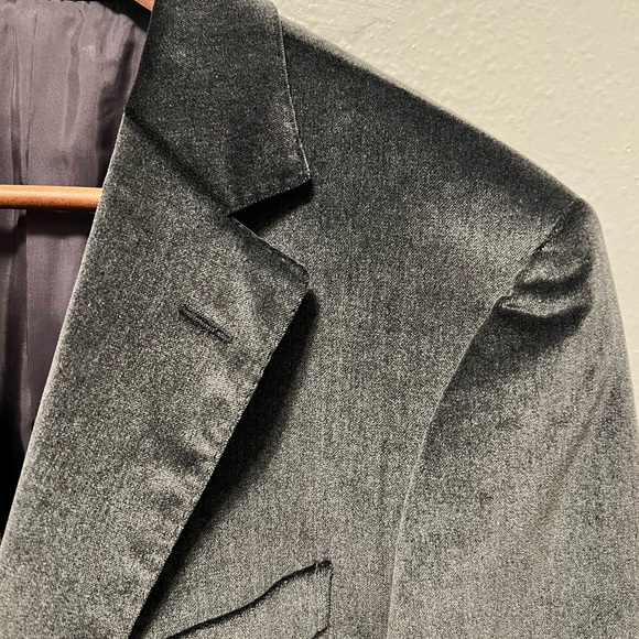 Z Zegna Slim Fit Gray Suede Dinner Jacket I Tuxedo - Picture 6 of 6